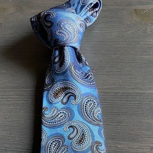 Canali blue and tan paisley tie